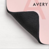 Moderne minimale Blush-Pink-Monogramm-Initialen Mousepad (Ecke)