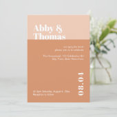 Moderne minimale Blush Pink Tan Farbe Einfache Hoc Einladung (Stehend Vorderseite)