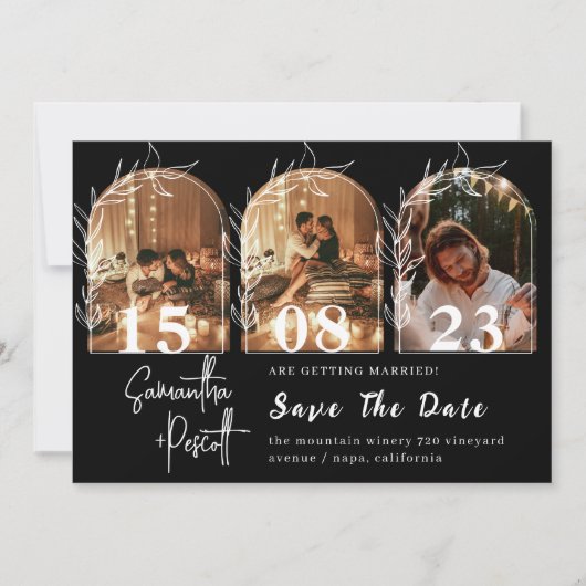 Moderne Minimale Bogenführung Save the Date FotoCo Einladung (Vorderseite)