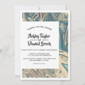 Moderne minimale Bohemische Abstrakte Hochzeit Einladung (Vorderseite)