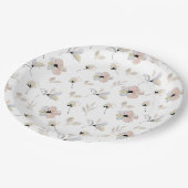 Moderne minimale Boho Floral Design Paper Teller (Schrägansicht)