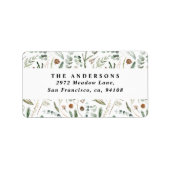 Moderne minimale botanische elegante Eukalyptus Adressaufkleber (Vorne)