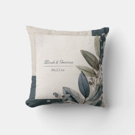 Moderne minimale botanische Foliage Geometric Wedd Kissen