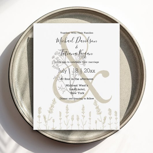 moderne minimale botanische grüne Hochzeit