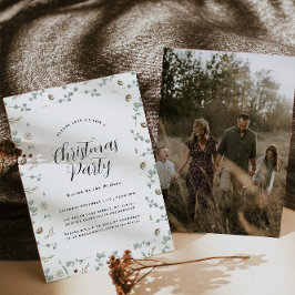 Moderne minimale botanische Schrift Weihnachten Einladung