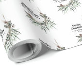 Moderne minimale botanische Weihnachtszeit elegant Geschenkpapier (Rolleneckpunkt)