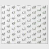 Moderne minimale botanische Weihnachtszeit elegant Geschenkpapier (Flach)