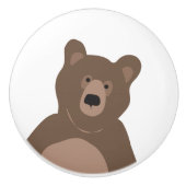 Moderne minimale braune Bärenhalterung - Keramik Keramikknauf (Vorderseite)