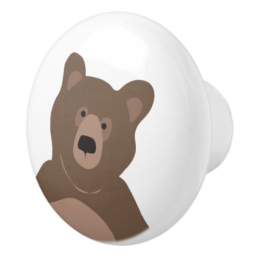 Moderne minimale braune Bärenhalterung - Keramik Keramikknauf (Rechts)