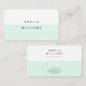 Moderne minimale Cool-Minze-Visitenkarte Visitenkarte (Vorne/Hinten)