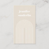 Moderne minimale Creme, weißer Name, geometrischer Visitenkarte (Vorderseite)