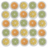 Moderne minimale Crochet Citrus Runde Aufkleber (Vorderseite)