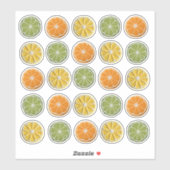 Moderne minimale Crochet Citrus Runde Aufkleber (Blatt)