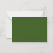 Moderne minimale Cursive Script Moss Green Note Ca Mitteilungskarte (Rückseite)