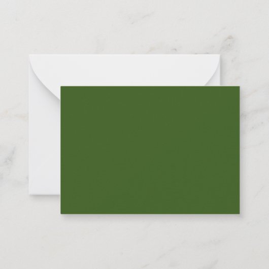 Moderne minimale Cursive Script Moss Green Note Ca Mitteilungskarte (Rückseite)