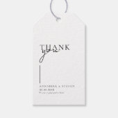 Moderne, minimale, "DANKE!" Hochzeit Geschenkanhänger (Vorderseite)