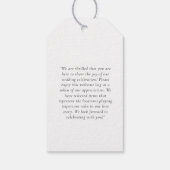 Moderne, minimale, "DANKE!" Hochzeit Geschenkanhänger (Rückseite)