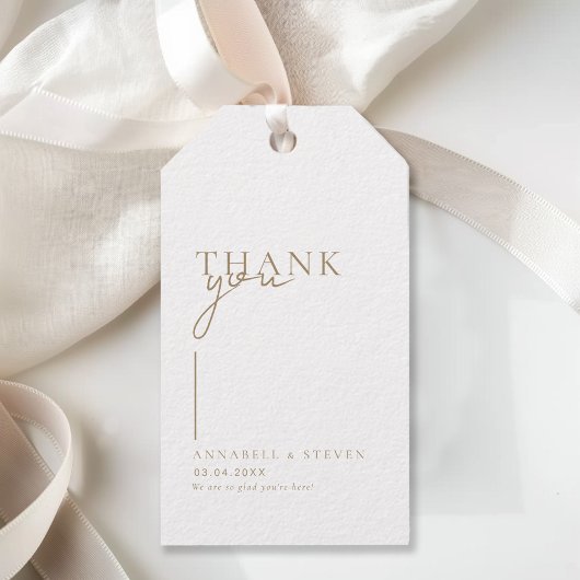 Moderne, minimale, "DANKE!" Hochzeit Geschenkanhänger