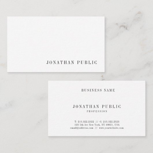 Moderne minimale Designvorlage Beruflich Cool Visitenkarte (Vorne/Hinten)