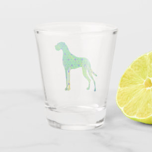 Moderne minimale Deutsche Dogge Silhouette Schnapsglas
