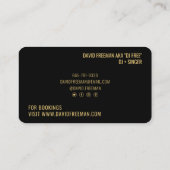 Moderne minimale DJ-Turntable in Schwarz und Gold Visitenkarte (Rückseite)