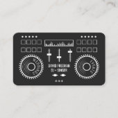 Moderne minimale DJ-Turntable in Schwarzweiß Visitenkarte (Vorderseite)