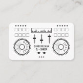 Moderne minimale DJ-Turntable in Schwarzweiß Visitenkarte (Vorderseite)