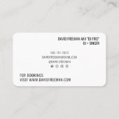 Moderne minimale DJ-Turntable in Schwarzweiß Visitenkarte (Rückseite)