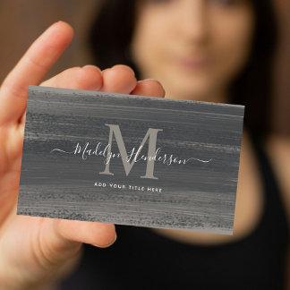 Moderne minimale dunkelgraue Pinselstriche Visitenkarte