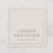 Moderne minimale dünne Grenzen helle mocha braun Quadratische Visitenkarte (Vorderseite)