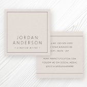 Moderne minimale dünne Grenzen helle mocha braun Quadratische Visitenkarte