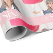 Moderne minimale einfach rosa Mädchen 60. Geburtst Geschenkpapier (Rolleneckpunkt)