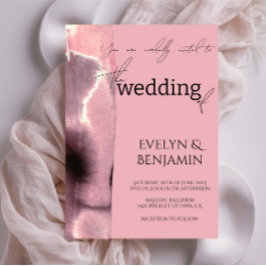 Moderne, minimale, einfache, dusty Rose Wedding Einladung