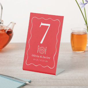 Moderne Minimale Einfache Hochzeitstisch-Nummern Sockelschild