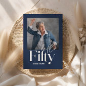 Moderne minimale einfache Marine blau 50. Geburtst Einladung