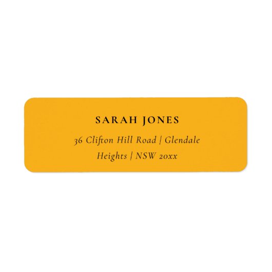 Moderne minimale einfache Orange-Adresse (Vorne)