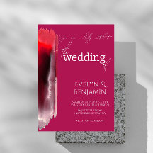 Moderne, minimale, einfache Viva Magenta Hochzeit