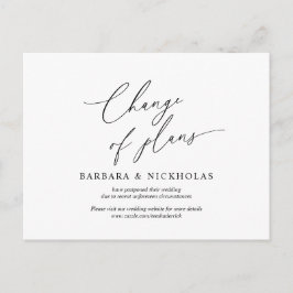 Moderne minimale Einladung zur Hochzeit neu geplan Postkarte