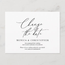 Moderne minimale Einladung zur Hochzeit verschoben Postkarte