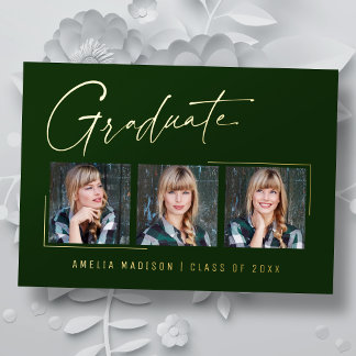 Moderne minimale, einzigartige Ink Script Graduate Folieneinladung