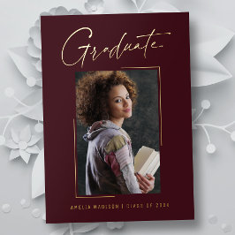 Moderne minimale, einzigartige Ink Script Graduate Folieneinladung