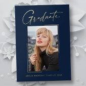 Moderne minimale, einzigartige Ink Script Graduate Folieneinladung