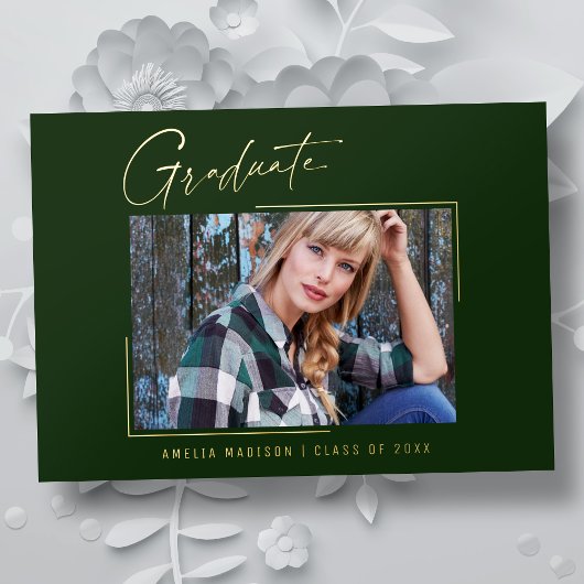 Moderne minimale, einzigartige Ink Script Graduate Folieneinladung