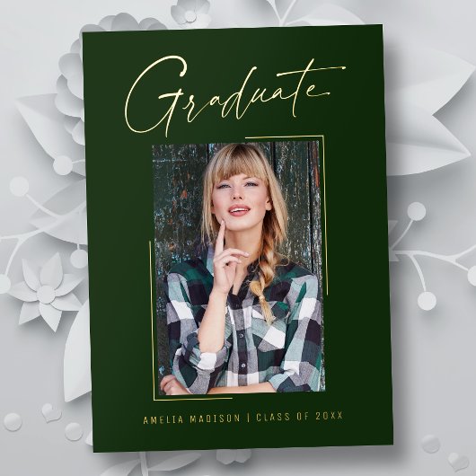 Moderne minimale, einzigartige Ink Script Graduate Folieneinladung