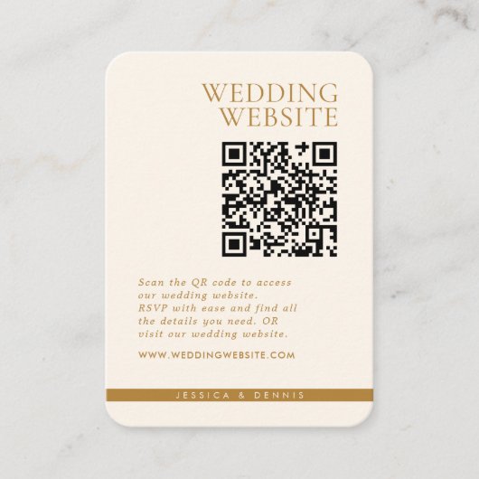 Moderne minimale Elegante Copper QR Code Hochzeit Begleitkarte (Vorderseite)