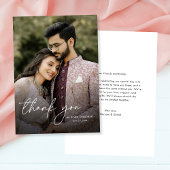 Moderne Minimale Elegante Hochzeit des vertikalen Dankeskarte