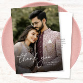 Moderne Minimale Elegante Hochzeit des vertikalen Dankeskarte