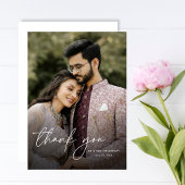 Moderne Minimale Elegante Hochzeit des vertikalen Dankeskarte