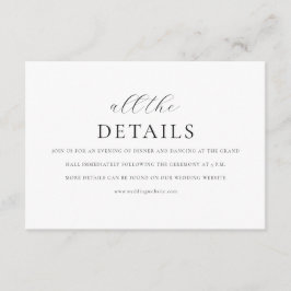 Moderne, minimale, elegante Skriptdetails Hochzeit Begleitkarte