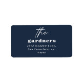 Moderne minimale elegante Typografie Familie blau Adressaufkleber (Vorne)